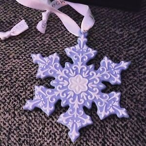 Wedgewood Blue and White Snowflake Ornament.